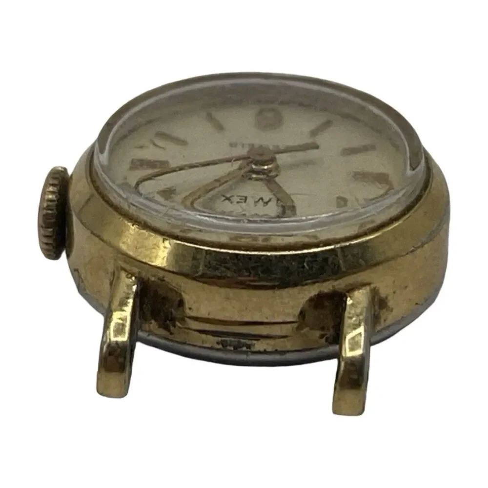 Vintage Timex Ladies Mechanical 17 Jewels Gold Tone Watch Running